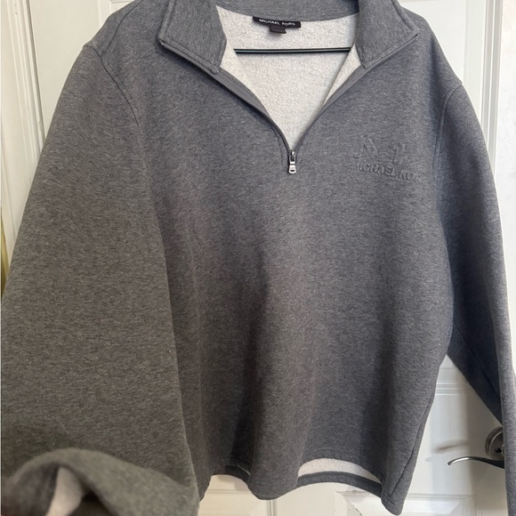 Michael Kors Men's Charcoal Zip-Up Sweater - Picture 2 of 7